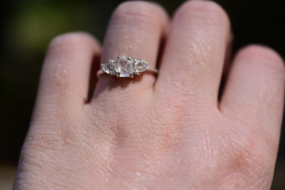 Unique One of a Kind Raw Diamond Engagement Ring Size 8 Rough Natural Di… - Picture 4 of 6